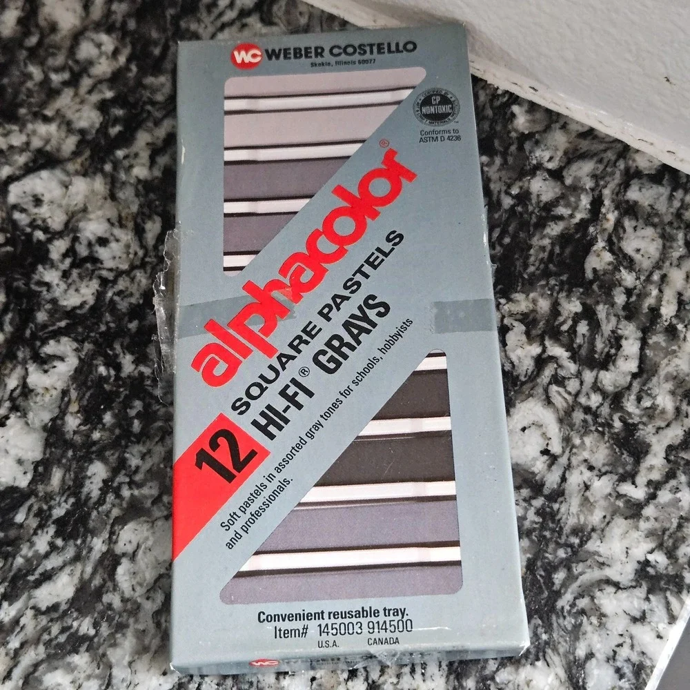 Weber Costello Alphacolor Square‎ Pastels 12 Hi-Fi Grays  Art Chalk Sticks